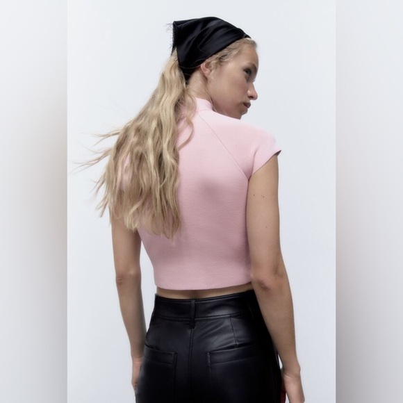 Zara mock neck cap sleeve top nwt size medium - Picture 5 of 6